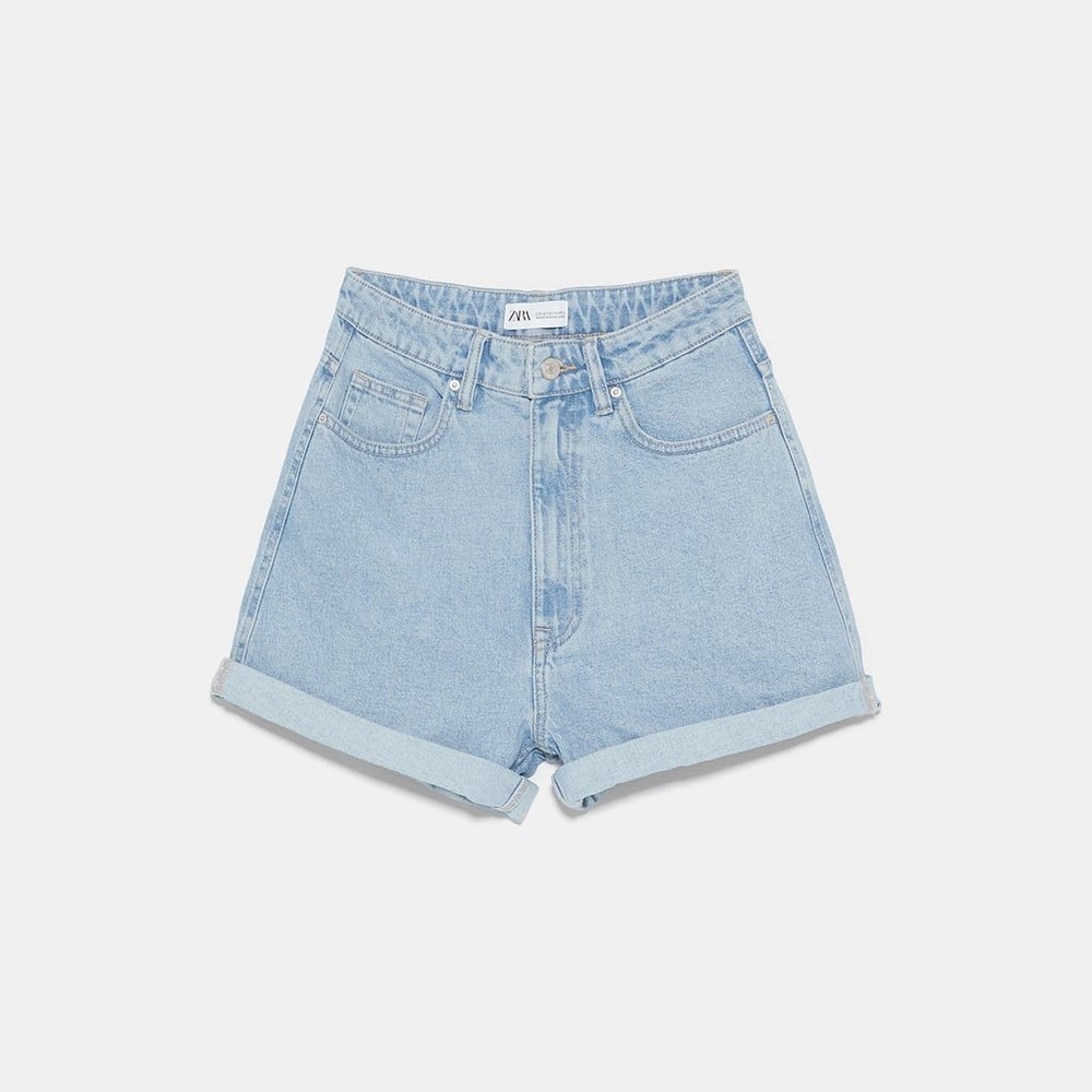 Zara Mom-Fit High Waisted Denim Shorts